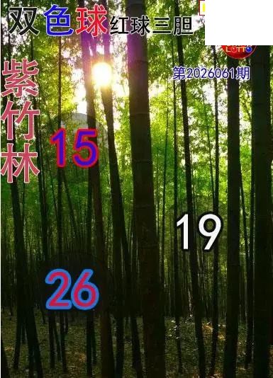 双色球2026年图迷061期 紫竹林红球三胆图